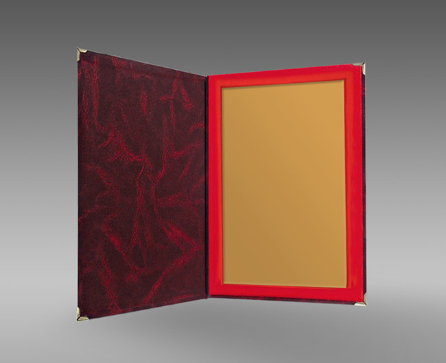 etui na tabliczkę 225x305 bordowe puchary statuetki medale